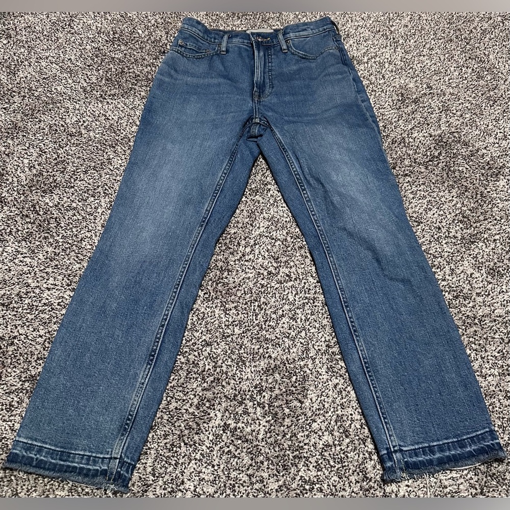 EVERLANE RN# 139393 The Cheeky Jean Blue High Rise Straight Leg Size 25S Regular